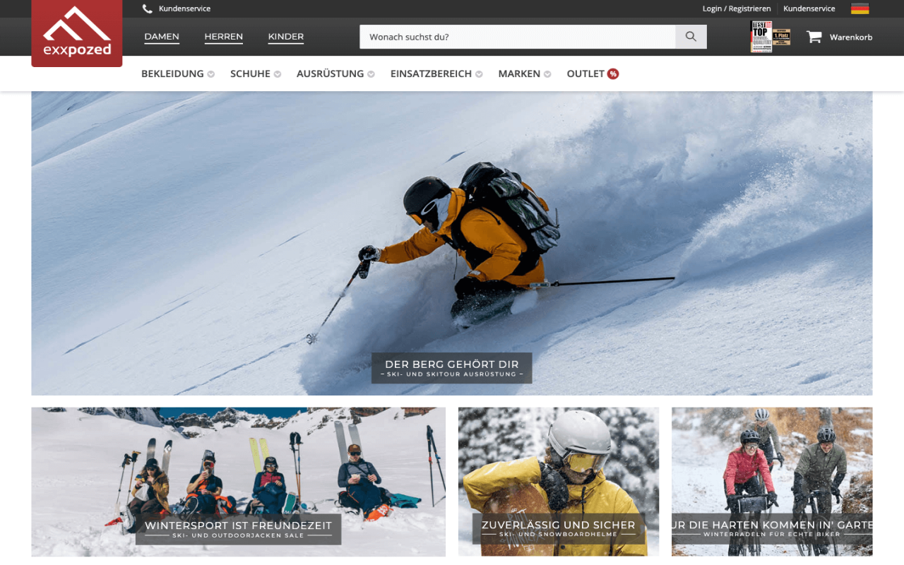Relaunch Outdoor Shop - Exxpozed - Desktopview
