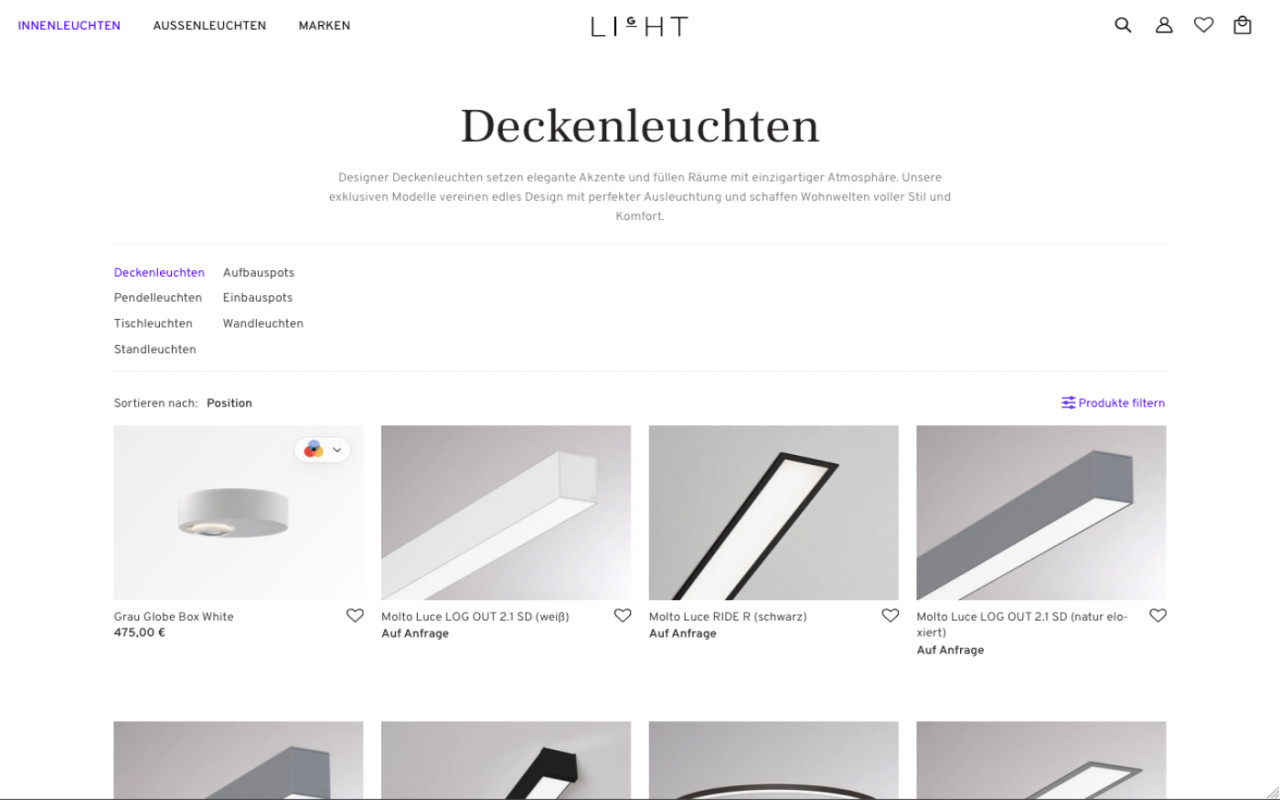 li-ht.de Desktop Onlineshop von Mothership GmbH