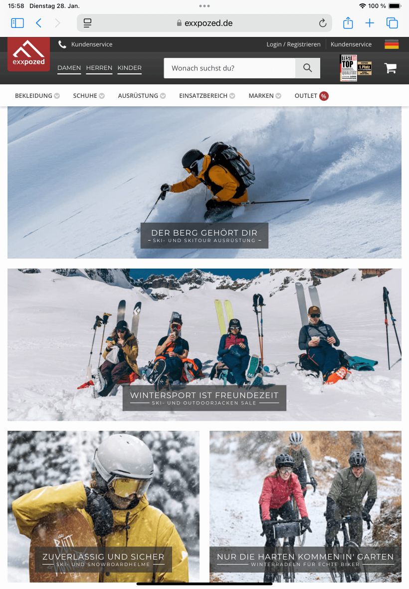 Relaunch Outdoor Shop - Exxpozed - Tabletview